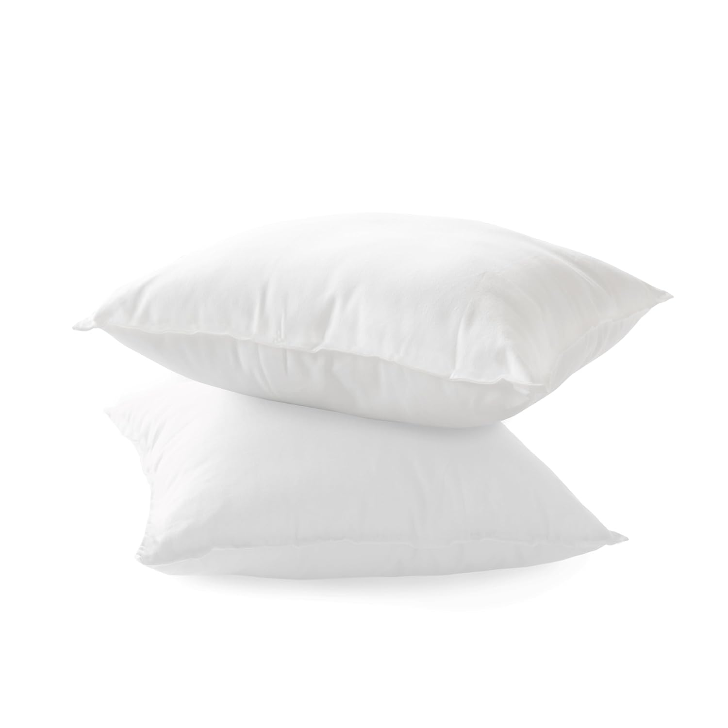 Elegant Comfort Set of 2 Poly-Cotton Shell Siliconized Fiber Filling 2 Pack Throw Inserts Sofa Bed and Couch Indoor Decorative Pillows, 12x12 Inch - Pack of 2, White 2 Count