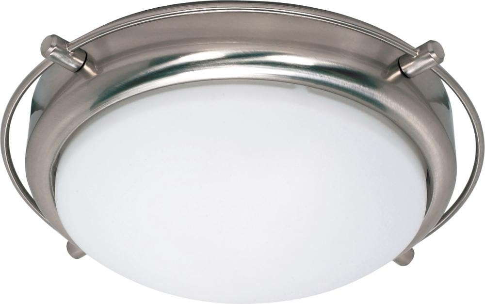 Modern Frosted Shade 2-Light Flush Mount in Brushed Nickel