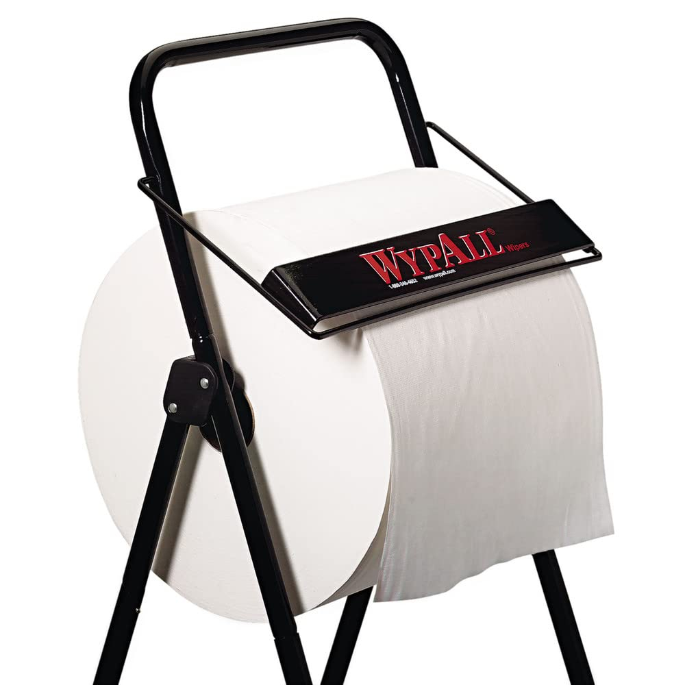 Black Metal Portable Jumbo Roll Wiper Dispenser