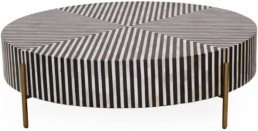 Moe's Home Collection Chamaeu 48" Round Iron/Resin Coffee Table in Multi-Color