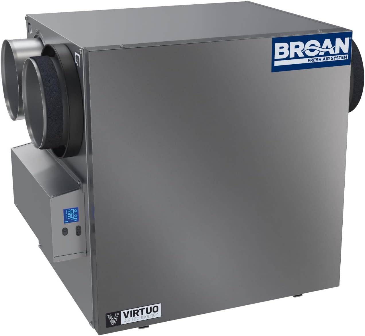 Broan B160H65RS AI 150 CFM Wall or Ceiling Mounted Heat Recovery Ventilator with VIRTUO™ Air Technology and Side Ports - N/A