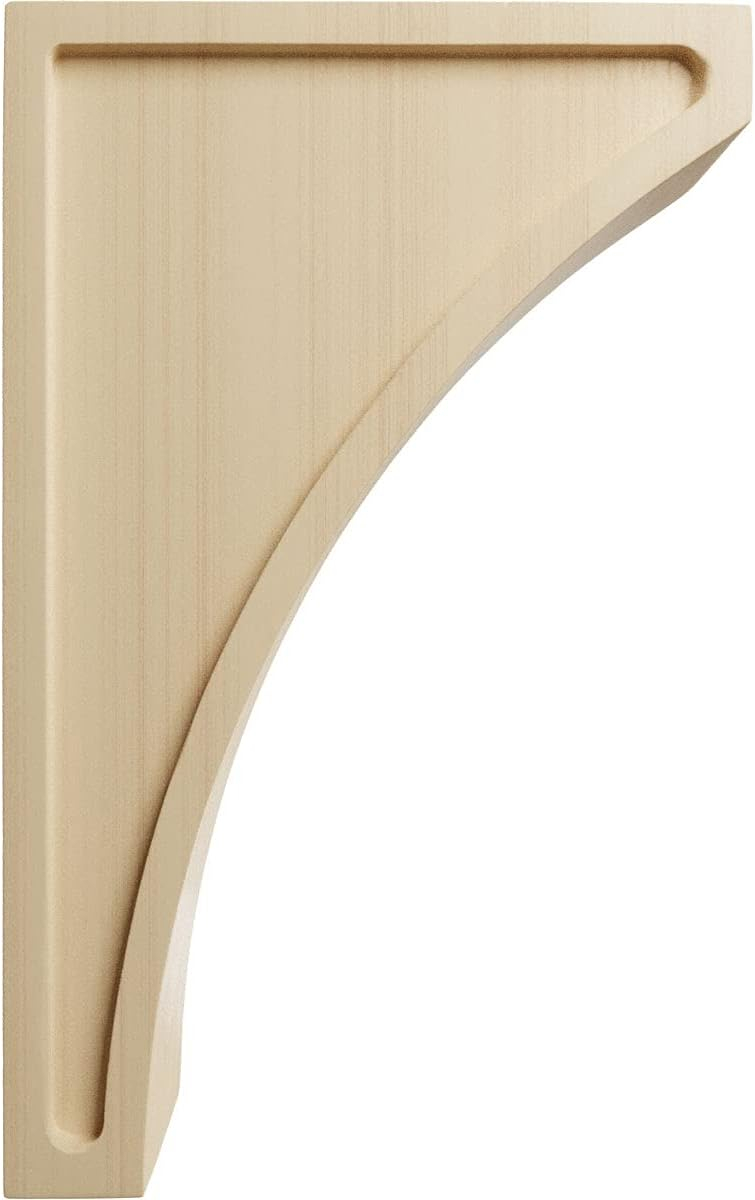 Ekena Millwork 3"W x 7 1/2"D x 12"H Extra Large Lawson Wood Corbel, Rubberwood