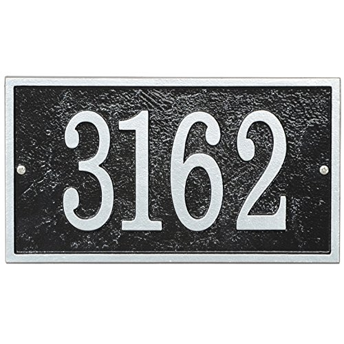Black and Silver Metal Rectangle House Numbers Plaque