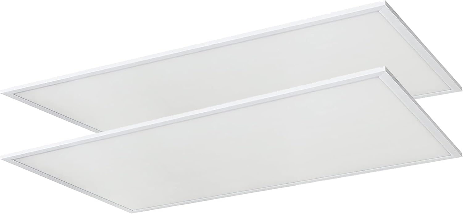 2Pk Sunlite 85380-SU 60w 2X4 LED Flat Panel Fixture White Warm White 3000K