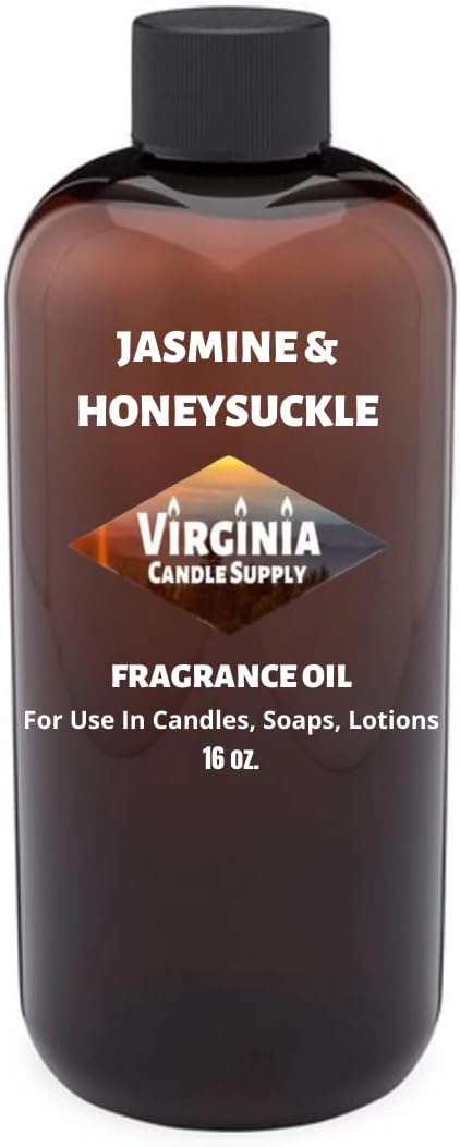 Jasmine Honeysuckle Fragrance Oil (Our Version of The Brand Name) (16 oz Bottle) for Candle Making, Soap Making, Tart Making, Room Sprays, Lotions, Car Fresheners, Slime, Bath Bombs, Warmers………