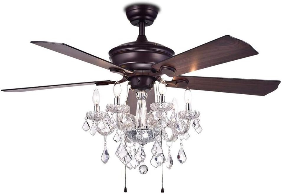 Havorand 52-inch 5-Blade Ceiling Fan Crystal Chandelier