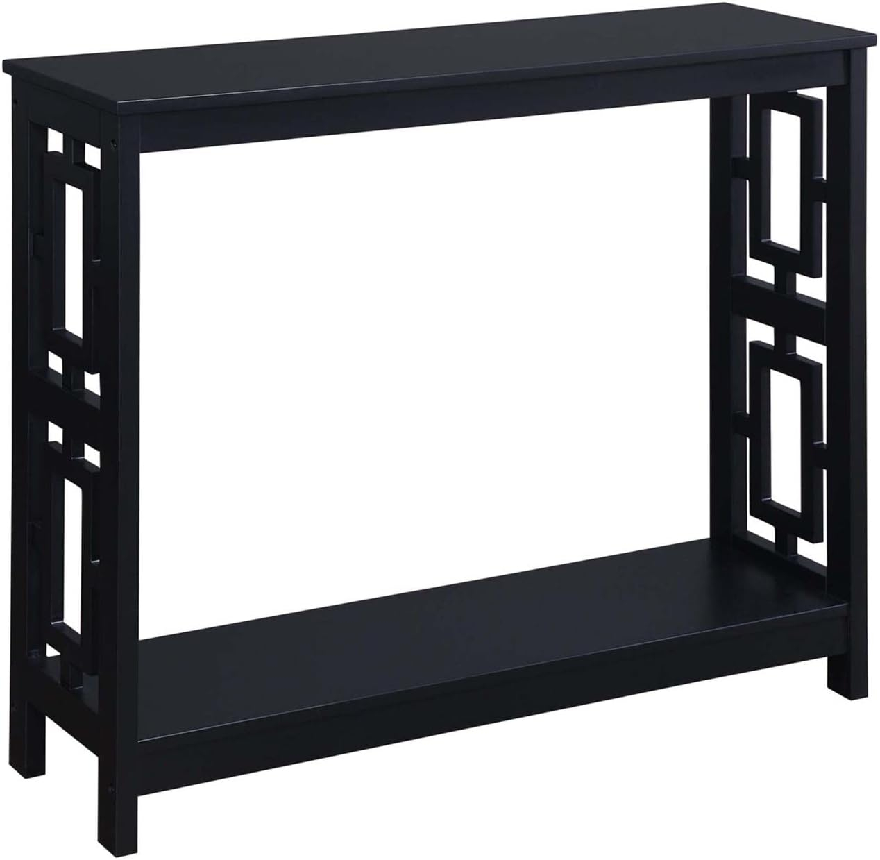Convenience Concepts Town Square Console Table in Black Wood Finish