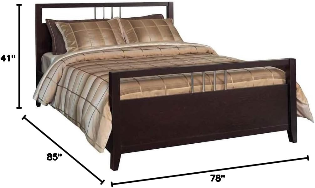 Modus Furniture Solid Wood 2-Side Storage Bed, King, Nevis - Espresso
