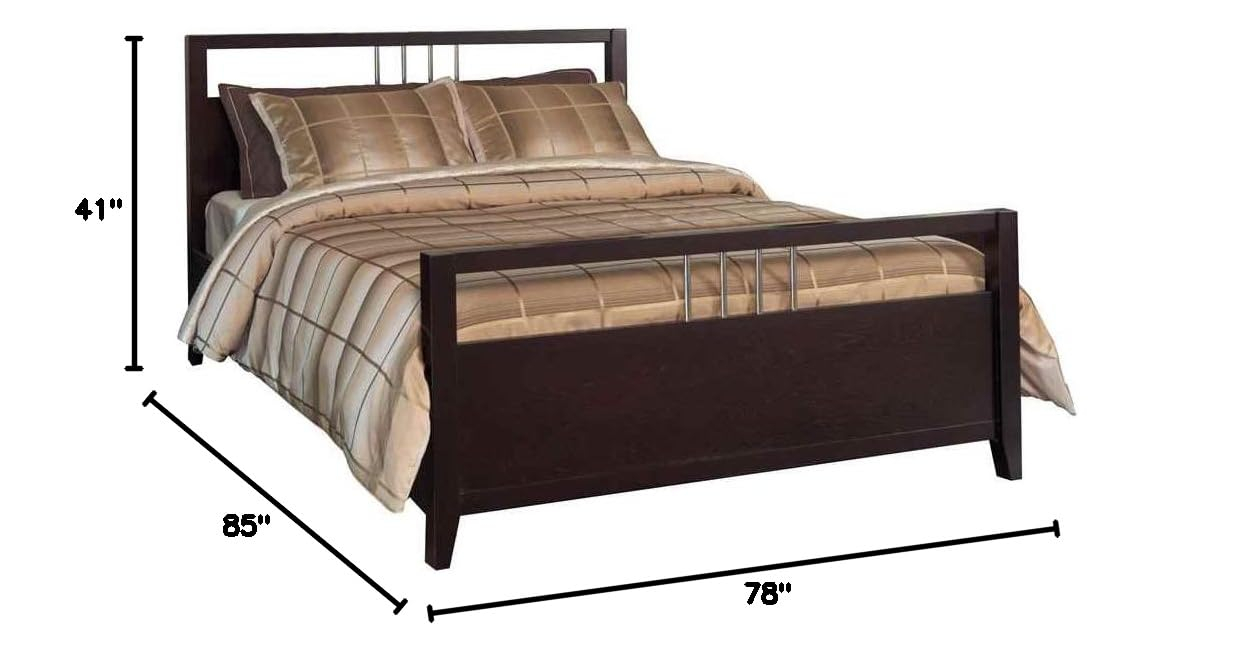 Modus Furniture Solid Wood 2-Side Storage Bed, King, Nevis - Espresso