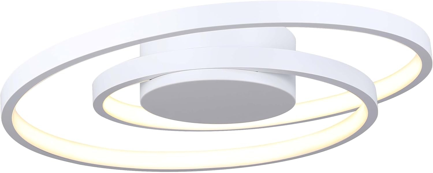 Canarm LIVANA 16-Inch LED Flush Mount, Matte White, Dimmable, 25W Integrated LED, 1600 Lumens, 3000K, Modern Design