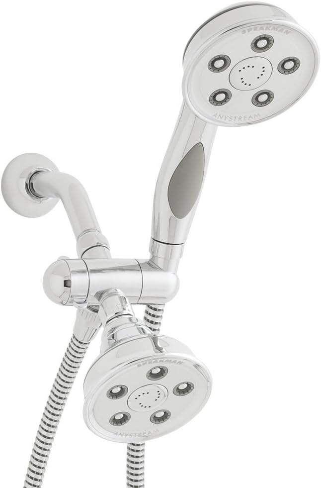 Speakman Caspian 3-Settings Polished Chrome 3.78-in Round Dual/Combo Shower Head 2.5 GPM
