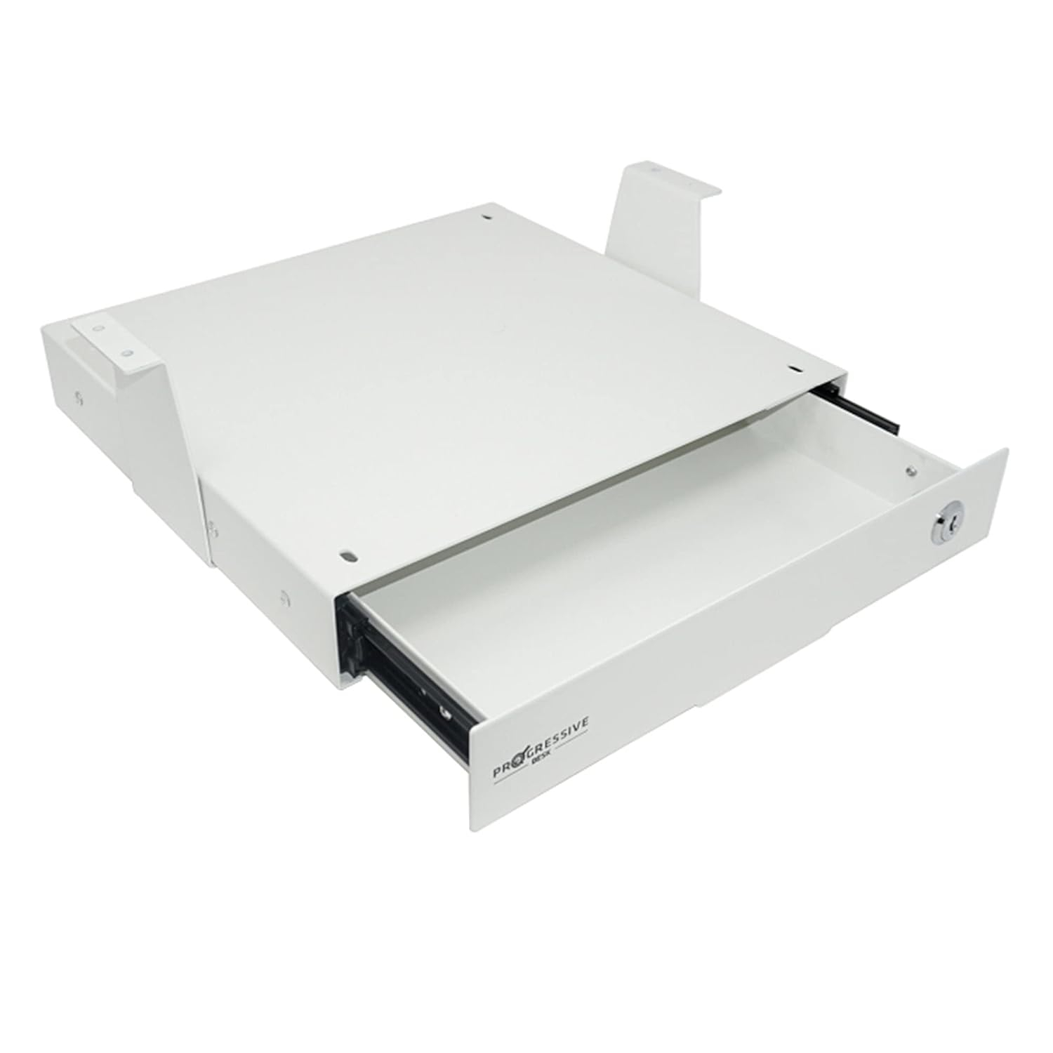 PROGRESSIVE AUTOMATIONS Under Desk Mount Drawer for Stand up Desk- White, Big, DS-01-White
