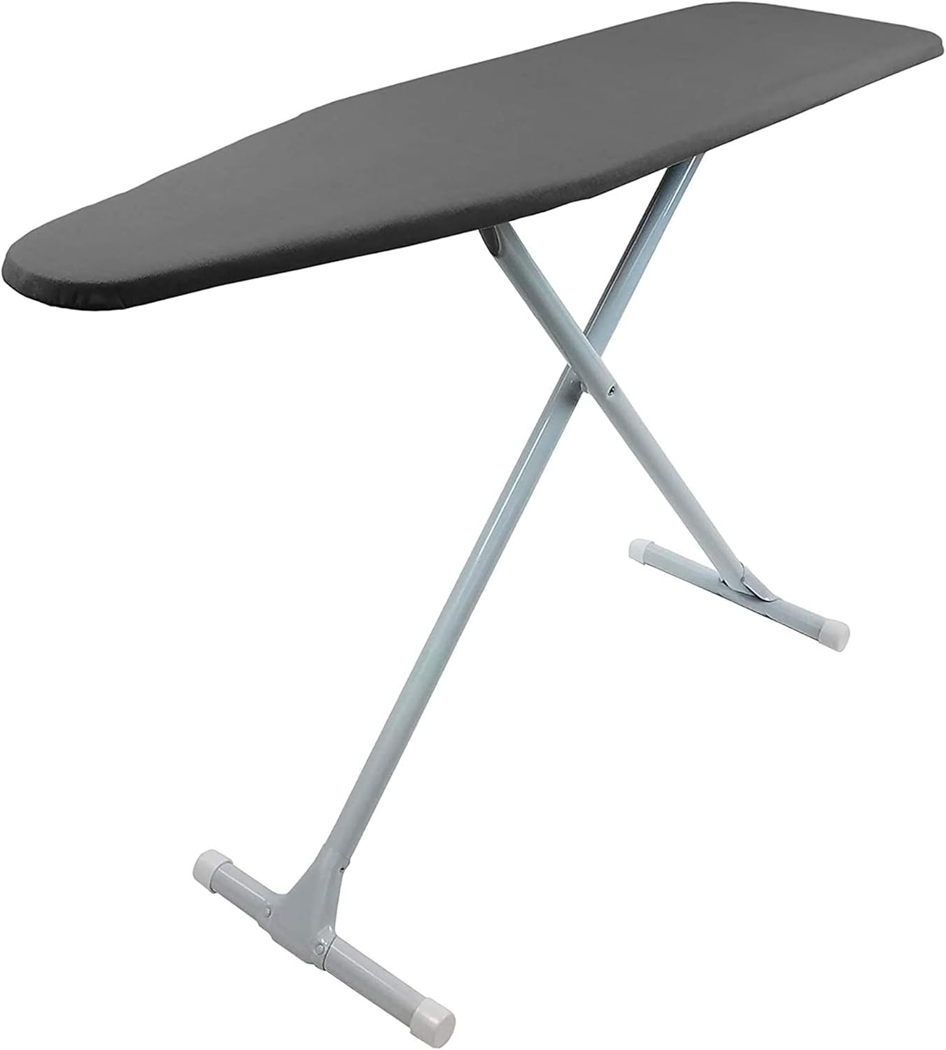 Homz T-Leg Foldable Adjustable Ironing Board w/Pad & Cotton Cover, Gray