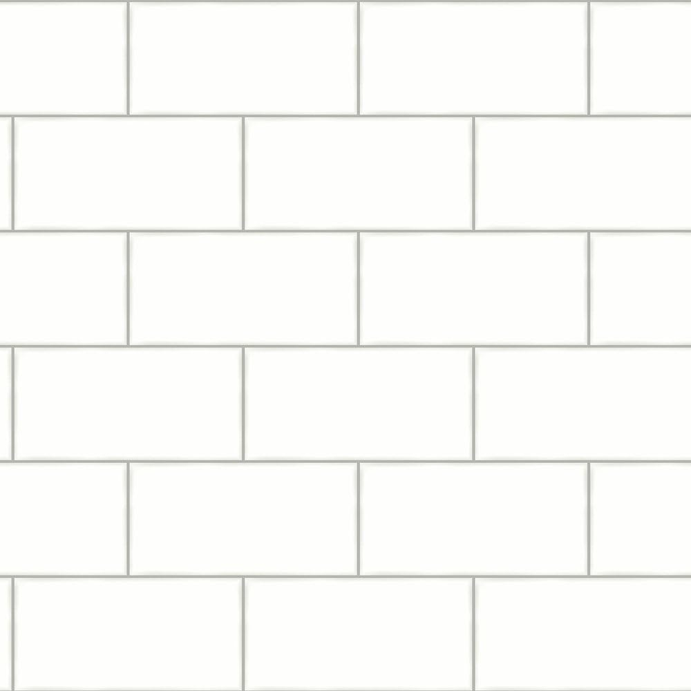 Chesapeake Freedom Off-White Subway Tile Wallpaper
