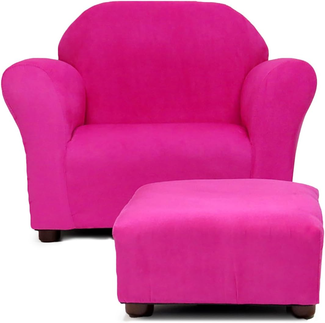Keet Keet Roundy Chair Microsuede with ottoman Hot Pink