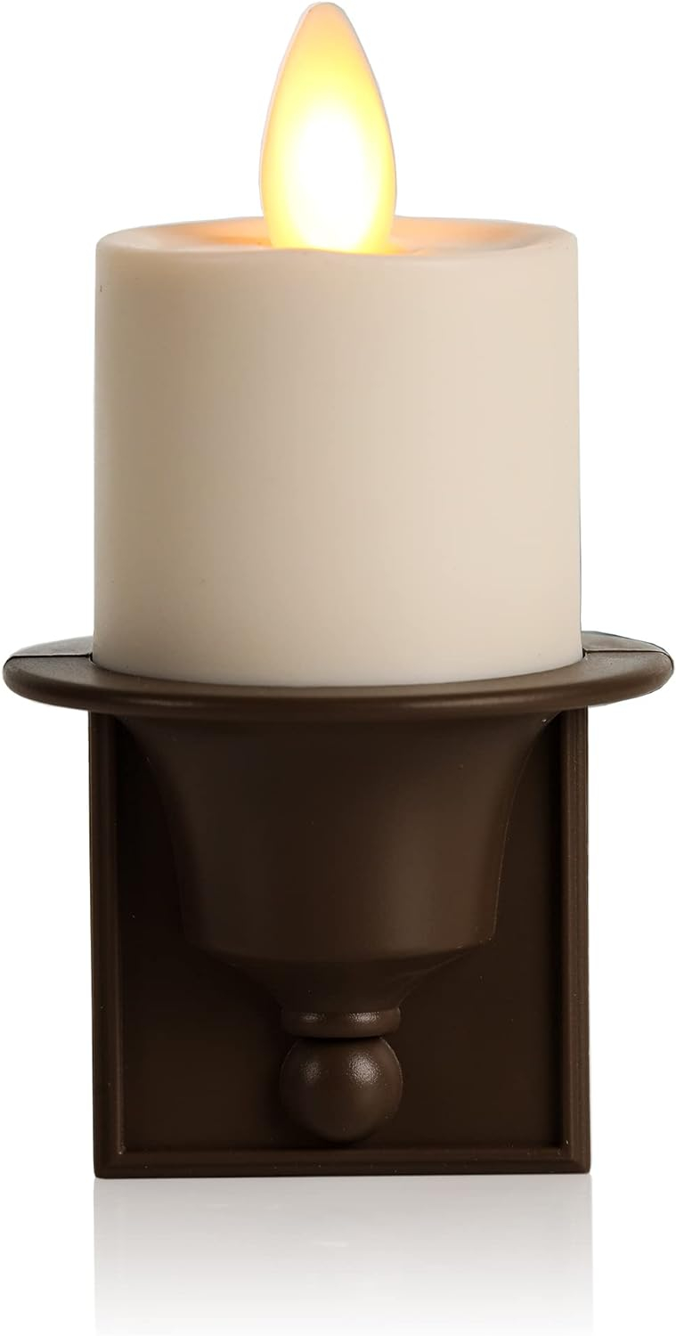 Luminara Flameless Candle Nightlight Flickering Real-Flame Effect Technology Plugs into Outlet - Dusk to Dawn Sensor