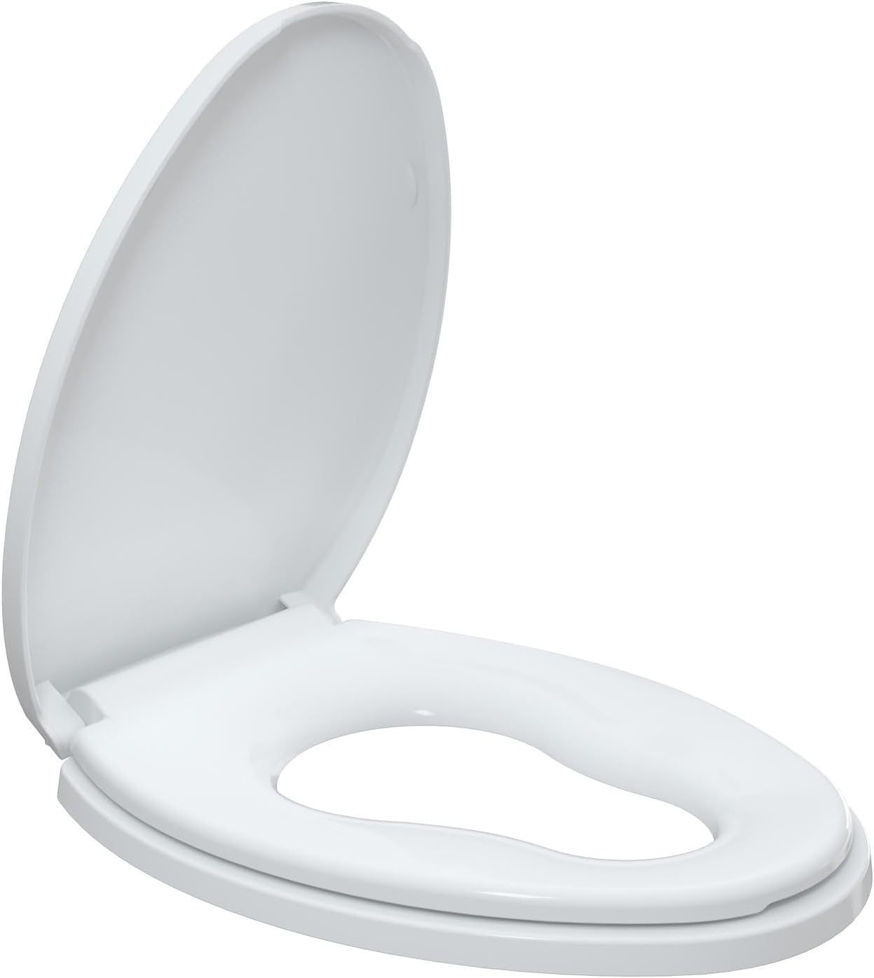 Danolapsi Elongated Toilet Seat with Built in Potty Training Seat,Quiet-Close Lid and Seat,Never Loosen,Potty Training Toilet Seat for Toddlers,Quick-Attach Hardware,Fits both Adult and Child