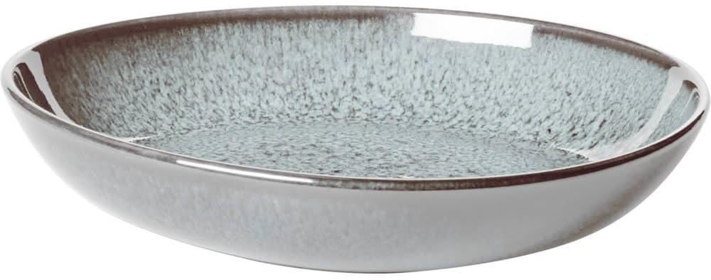 Gray Reactive Glaze Ceramic Organic-Shaped Serving Bowl
