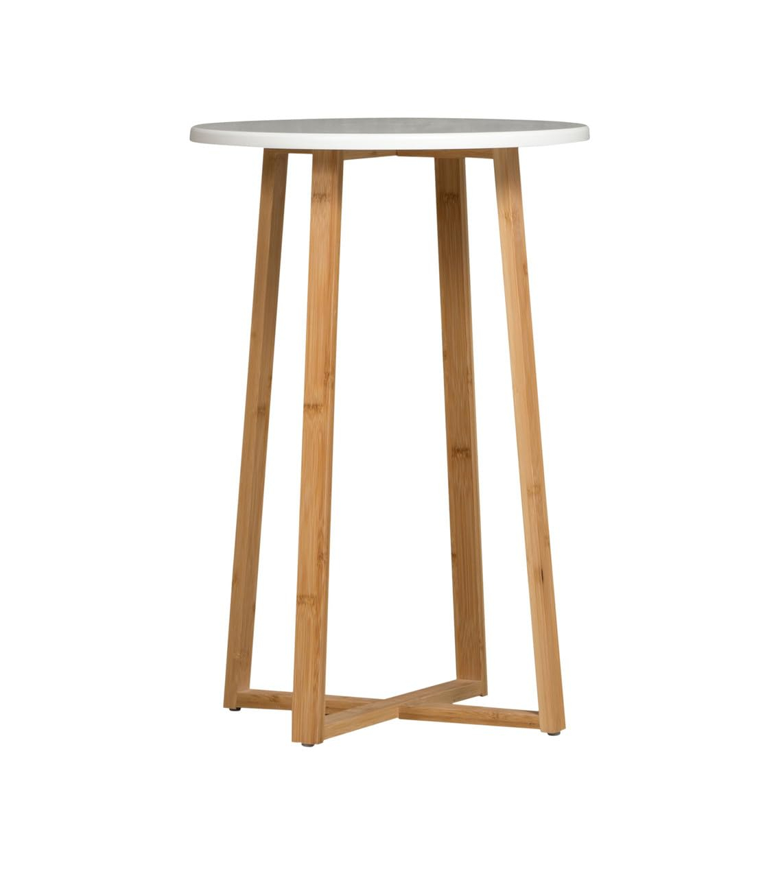 Eccostyle Solid Bamboo Frame Round Plant Table - White