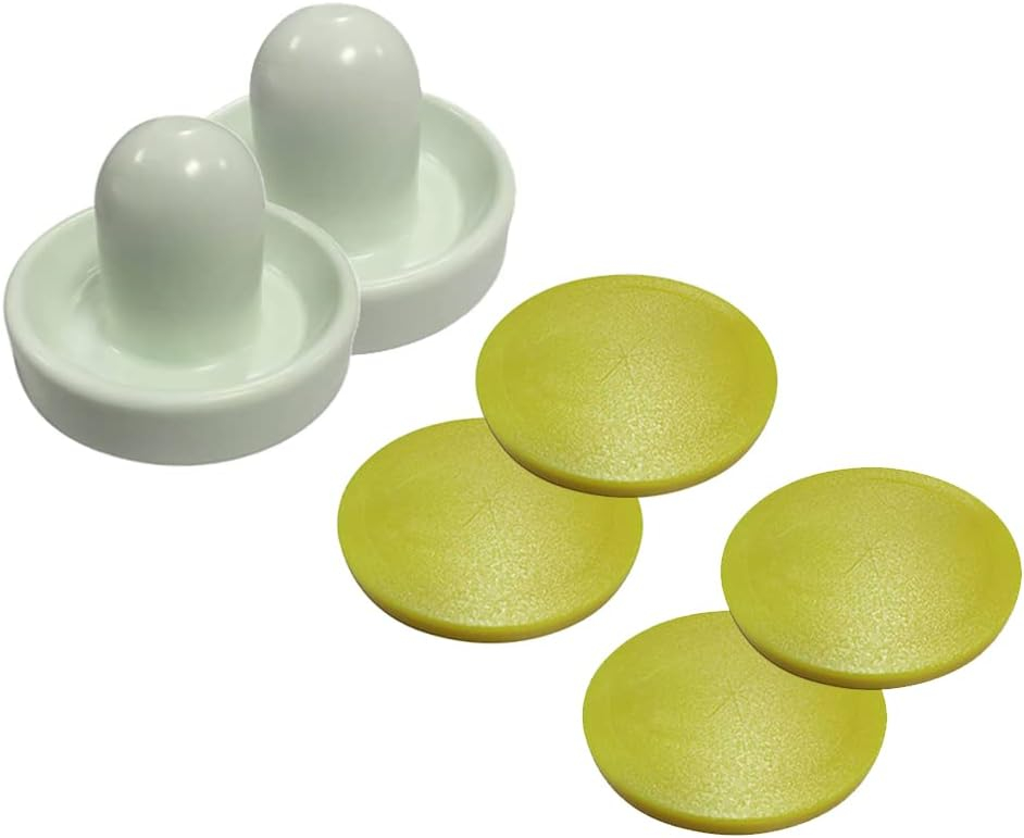 Air Hockey Table Pucks & Paddles Accessories Set (Includes 2 Commercial Grade Goalies and 4 Heavy Pucks)