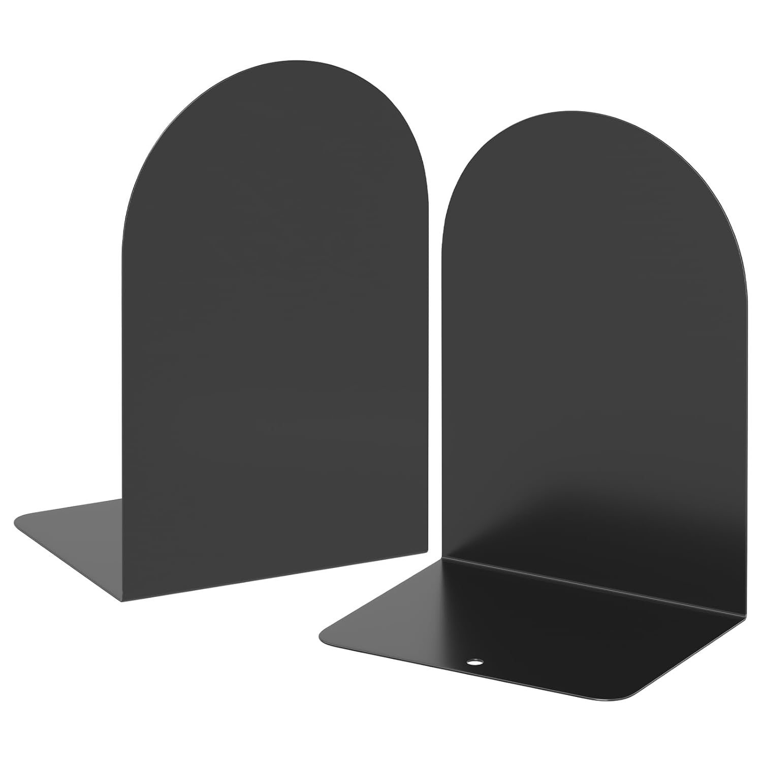 1 Pair Metal Bookend Heavy Duty and Decorative Modern Design with Non-Skid Base (Black)