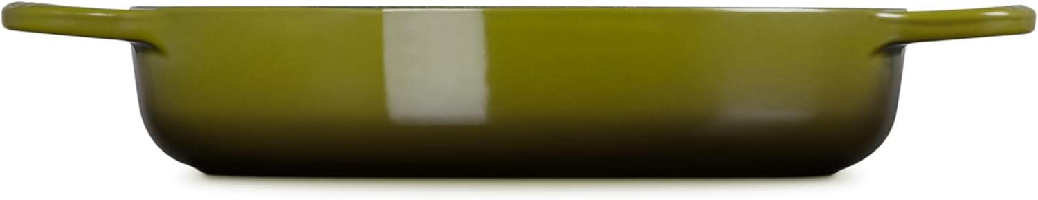 Olive Green Enameled Cast Iron Everyday Pan with Ceramic Coating