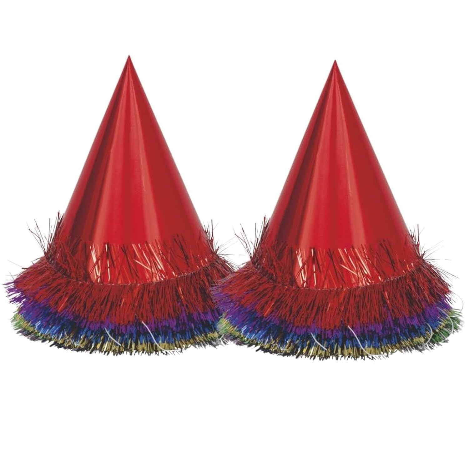 Fringed Party Hats, Assorted, 6ct