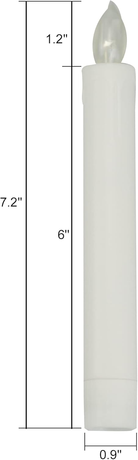 CANDLE CHOICE Flameless Taper Candles with Remote Timer 6” Tall Flicking Fake Battery Operated Electric LED Candlesticks for Candelabra Wedding Christmas Window Decorations Table Centerpieces 6 PCS