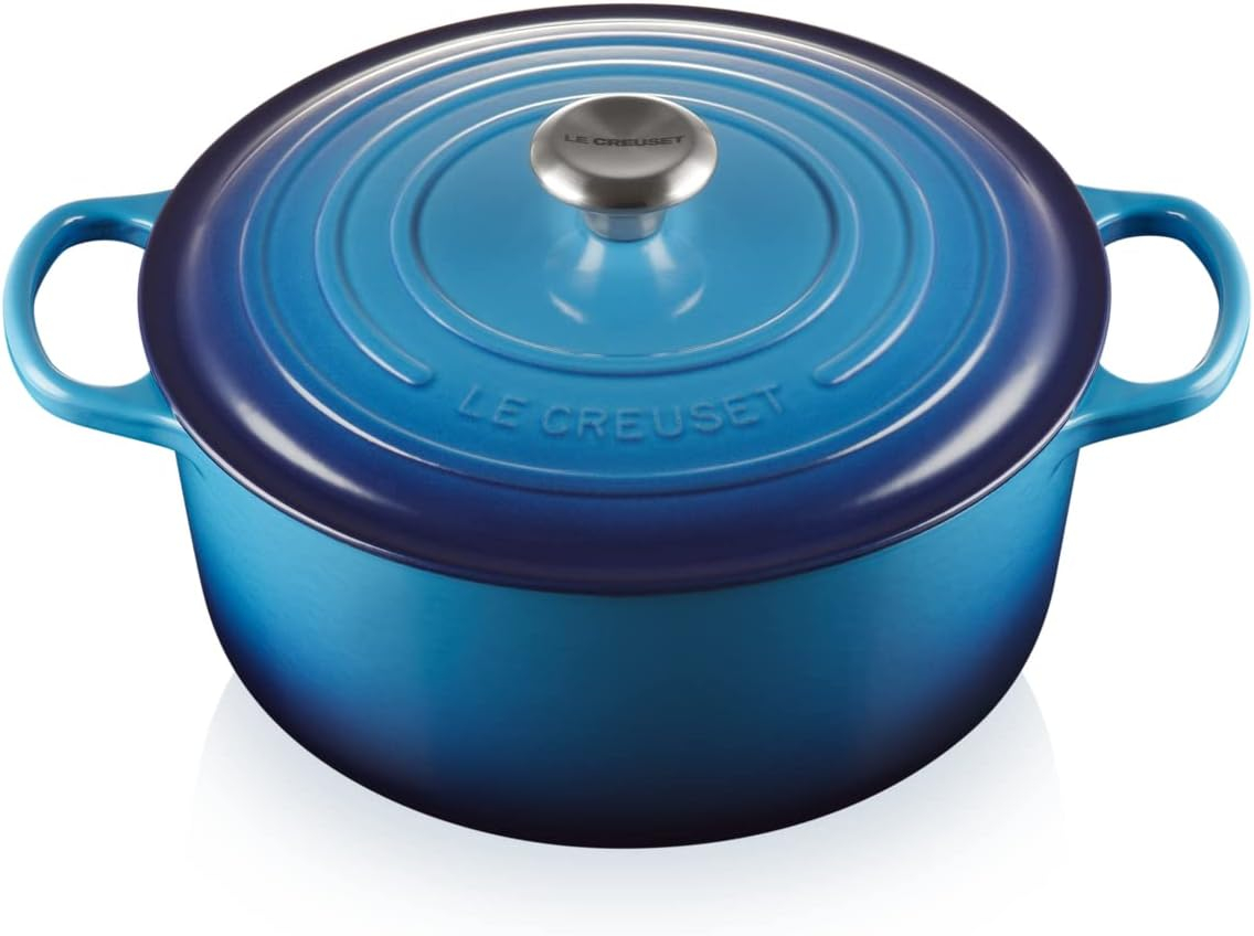 Azure Blue Enameled Cast Iron 7.25 qt. Dutch Oven