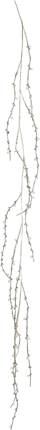 Creative Co-Op Faux Twig Garland with Acrylic Jewels and Glitter, Gold Finish