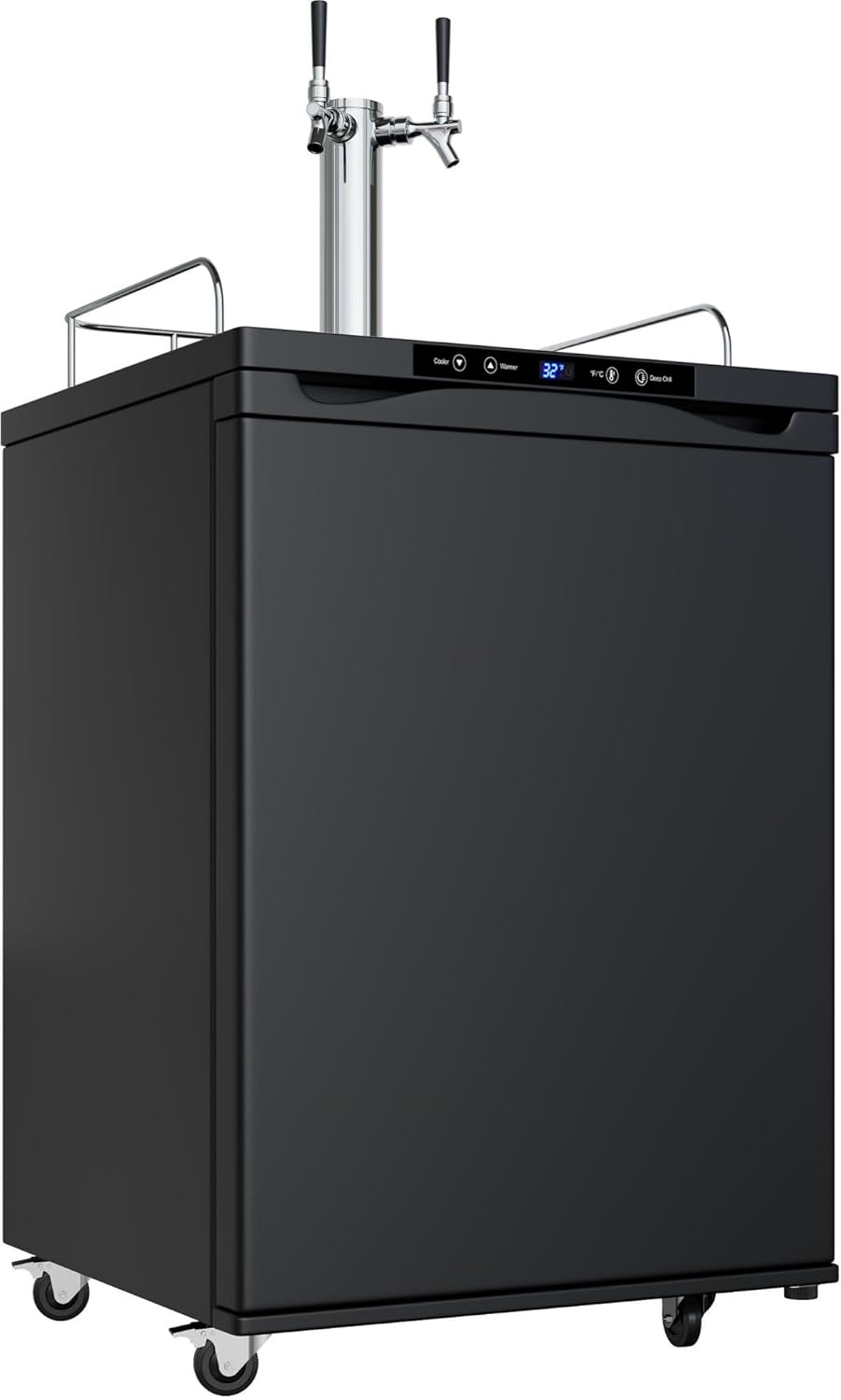 EdgeStar 5.6 Cubic Feet Dual Tap Freestanding Kegerator with Adjustable Temperature