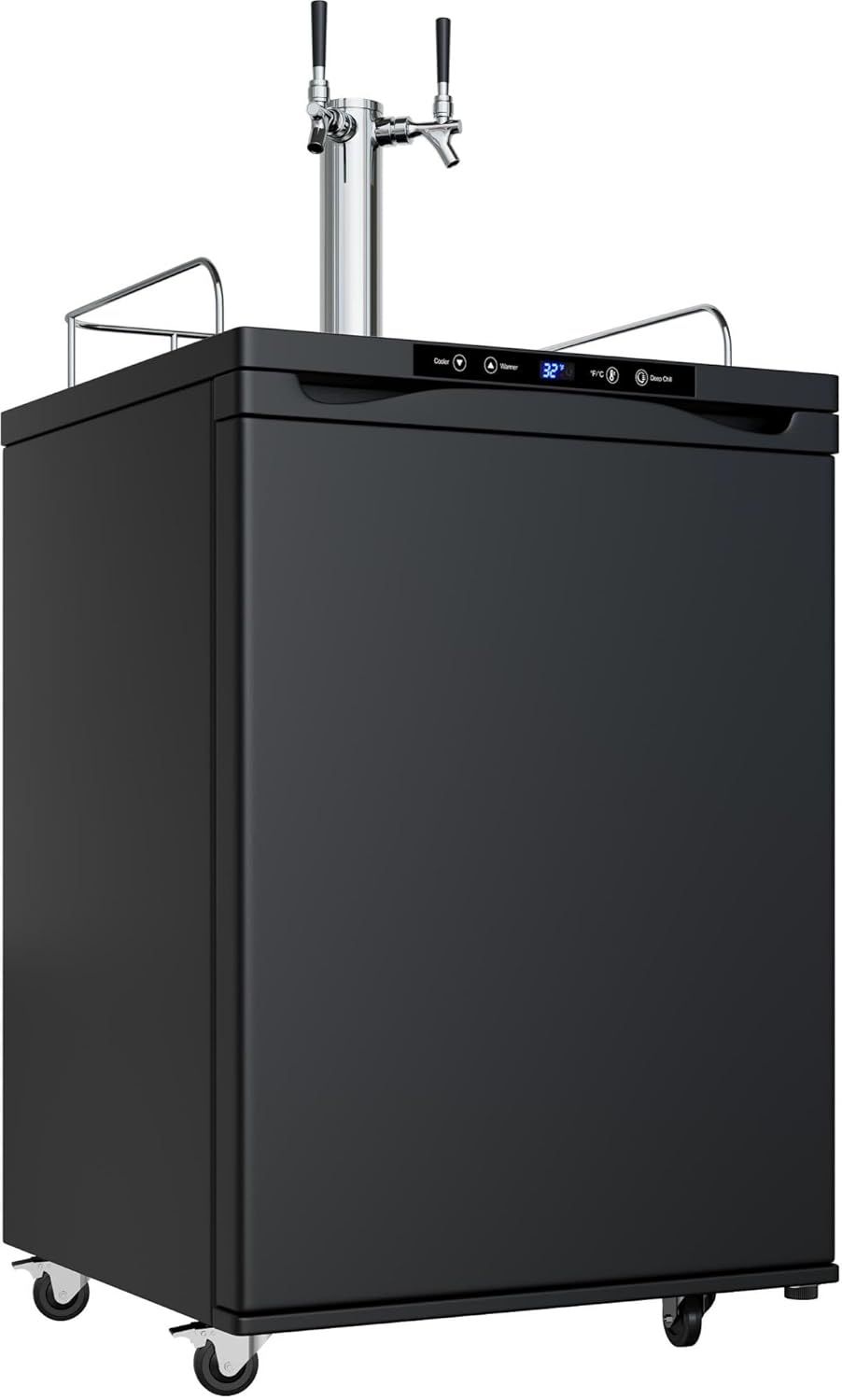 EdgeStar 5.6 Cubic Feet Dual Tap Freestanding Kegerator with Adjustable Temperature