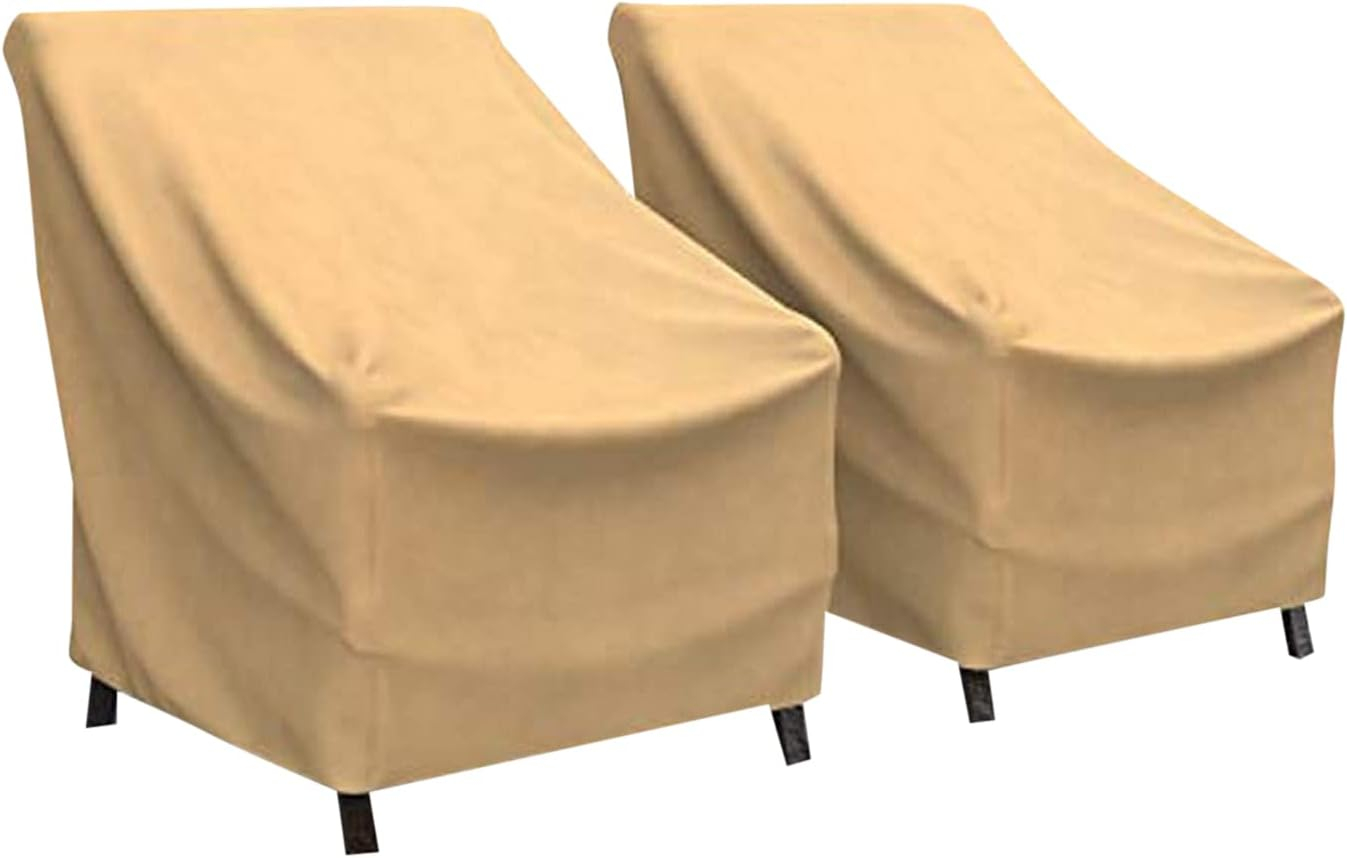 Budge XLarge Beige Patio Outdoor Chair Cover, All-Seasons (2 Pack)