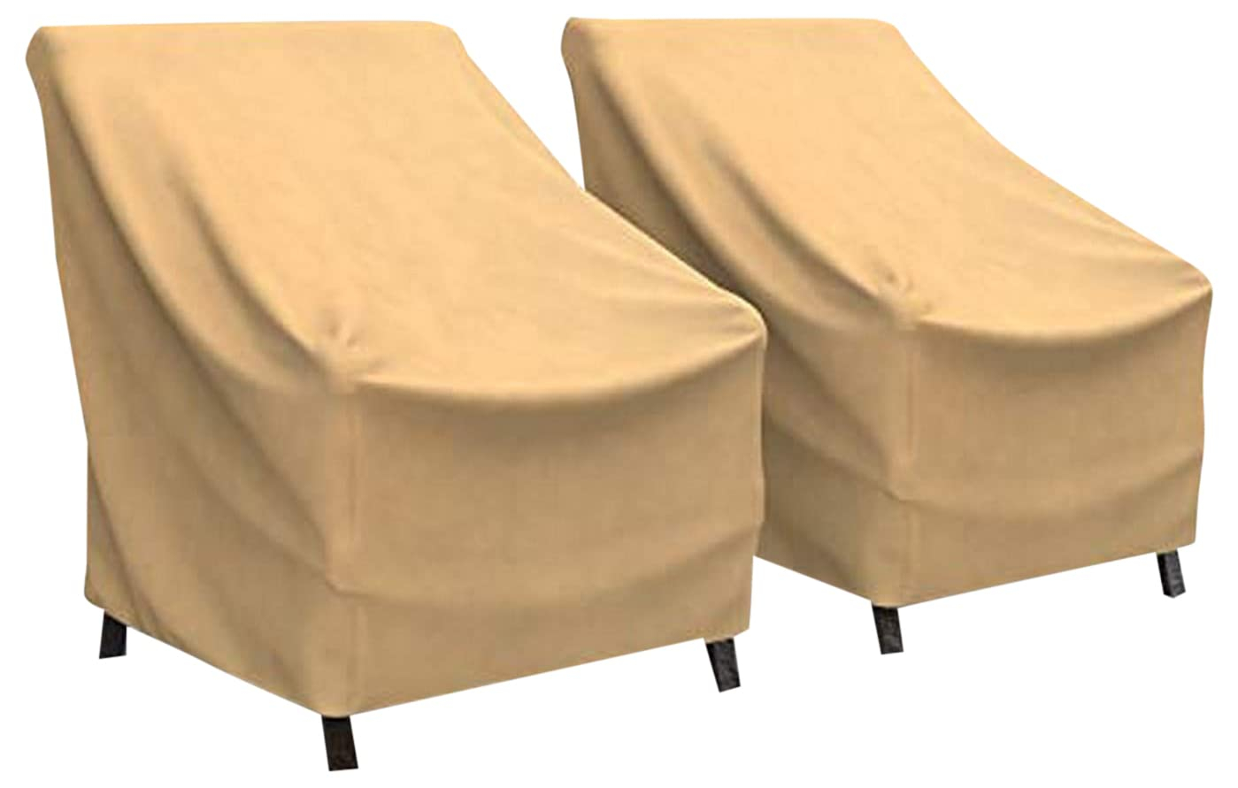 Budge XLarge Beige Patio Outdoor Chair Cover, All-Seasons (2 Pack)