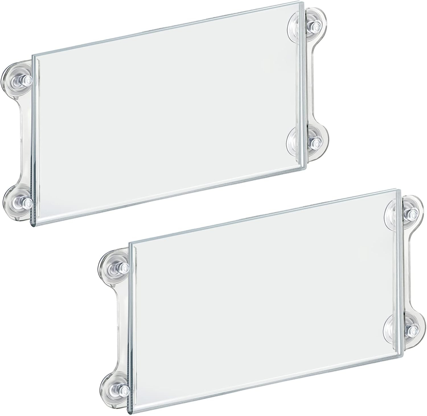 Clear Acrylic Landscape Sign Holder with Suction Cups, Pack of 2