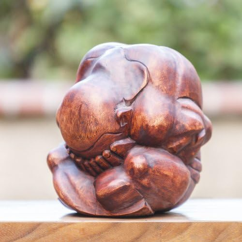 Weeping Buddha Yogi Meditation Wood Statue - OMA Brand