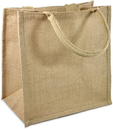 Large Natural Jute Tote Bags with Soft Cotton Handles