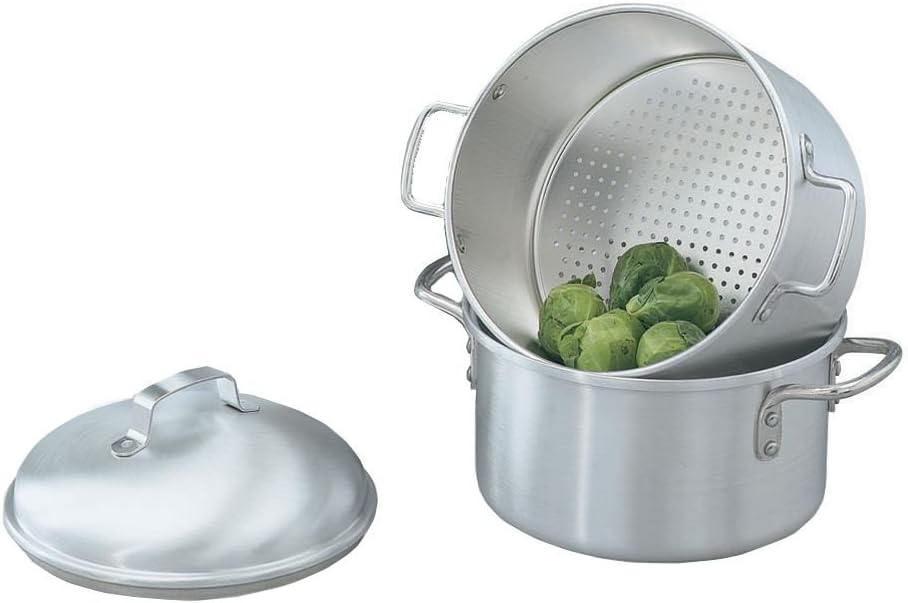 5 Qt Silver Aluminum Rice and Vegetable Steamer Set