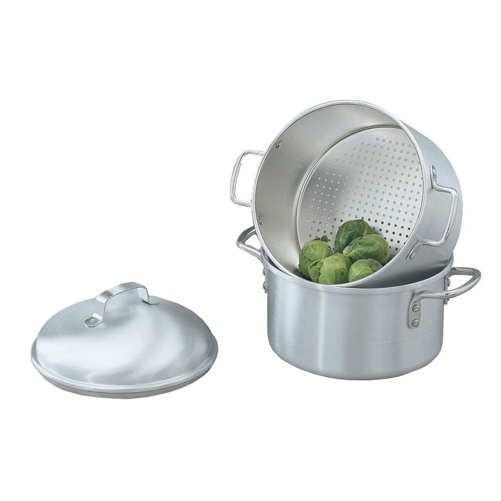 5 Qt Silver Aluminum Rice and Vegetable Steamer Set