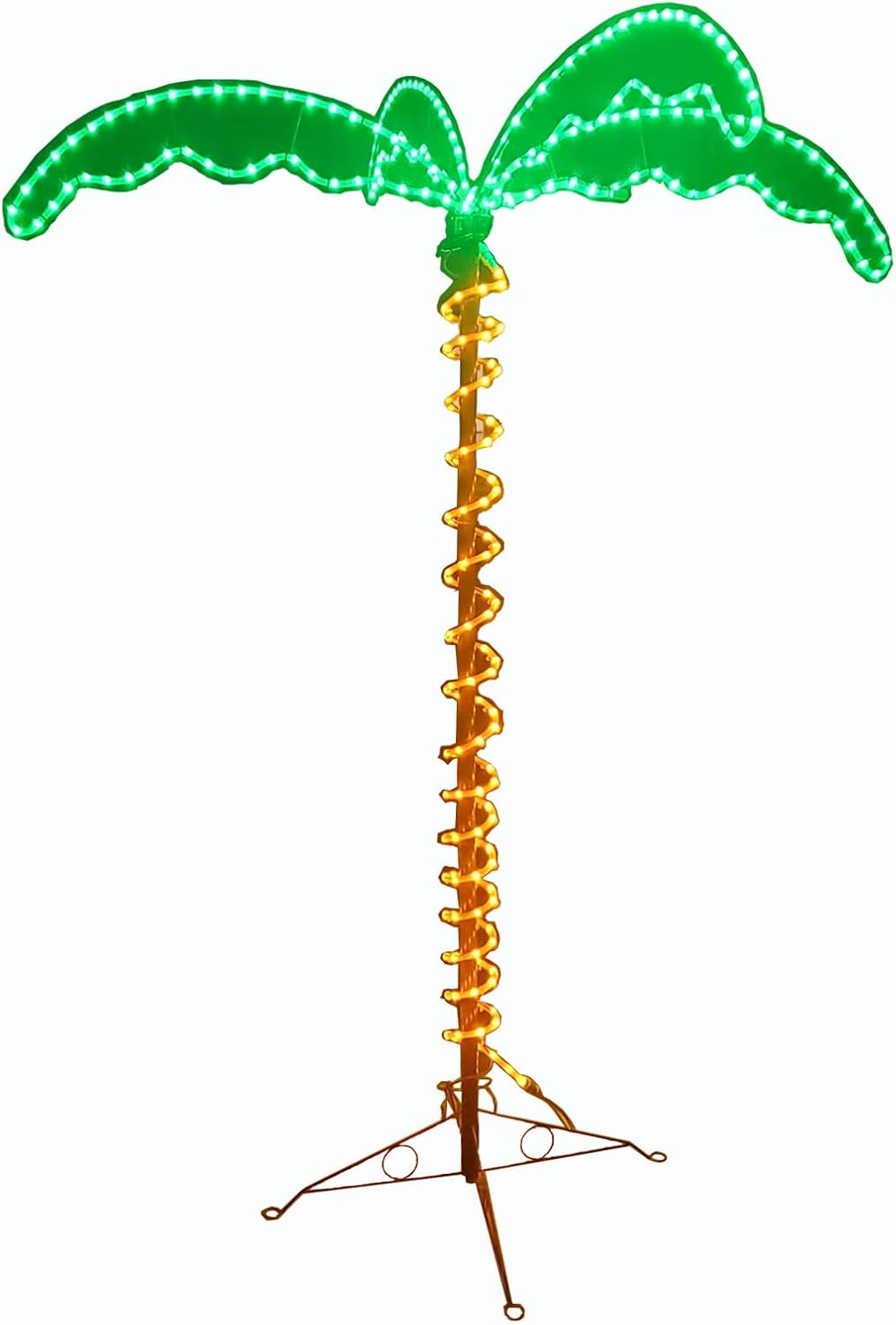 Wintergreen Lighting Holographic Lighted Palm Tree, LED, Artificial Tree, Rope Light, 7ft, Indoor/Covered Outdoor Use