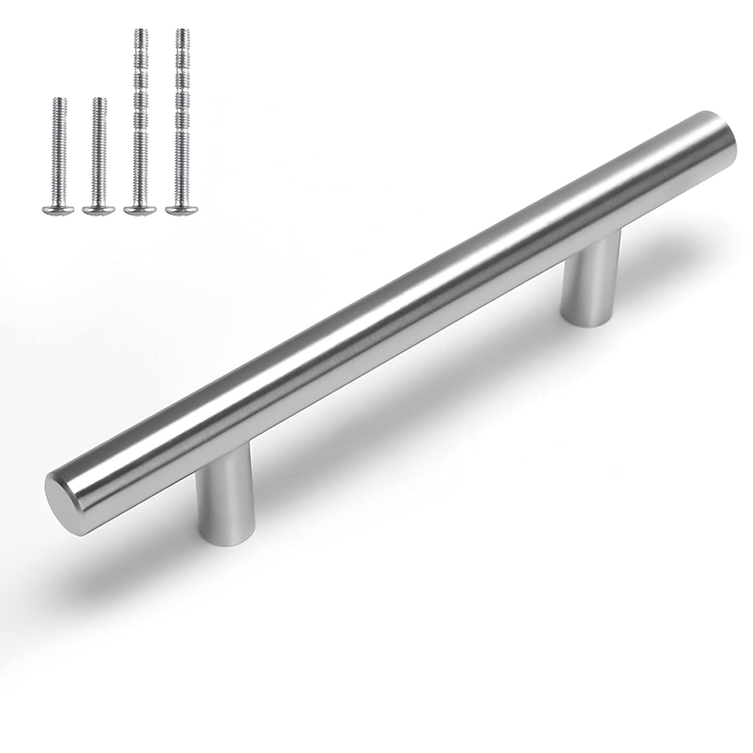 homdiy 10 Pack Brushed Nickel Cabinet Pulls 3 Inch Kitchen Cabinet Handles Stain Steel Cabinet Hardware for Kitchen and Bathroom Cabinets, 5 Inch Overall Drawer Pull