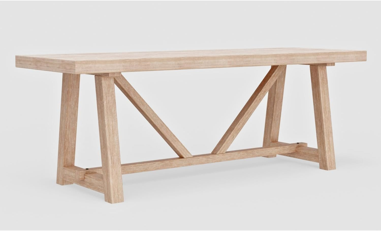 Driftwood Beige Oak Veneer Rectangular Dining Table