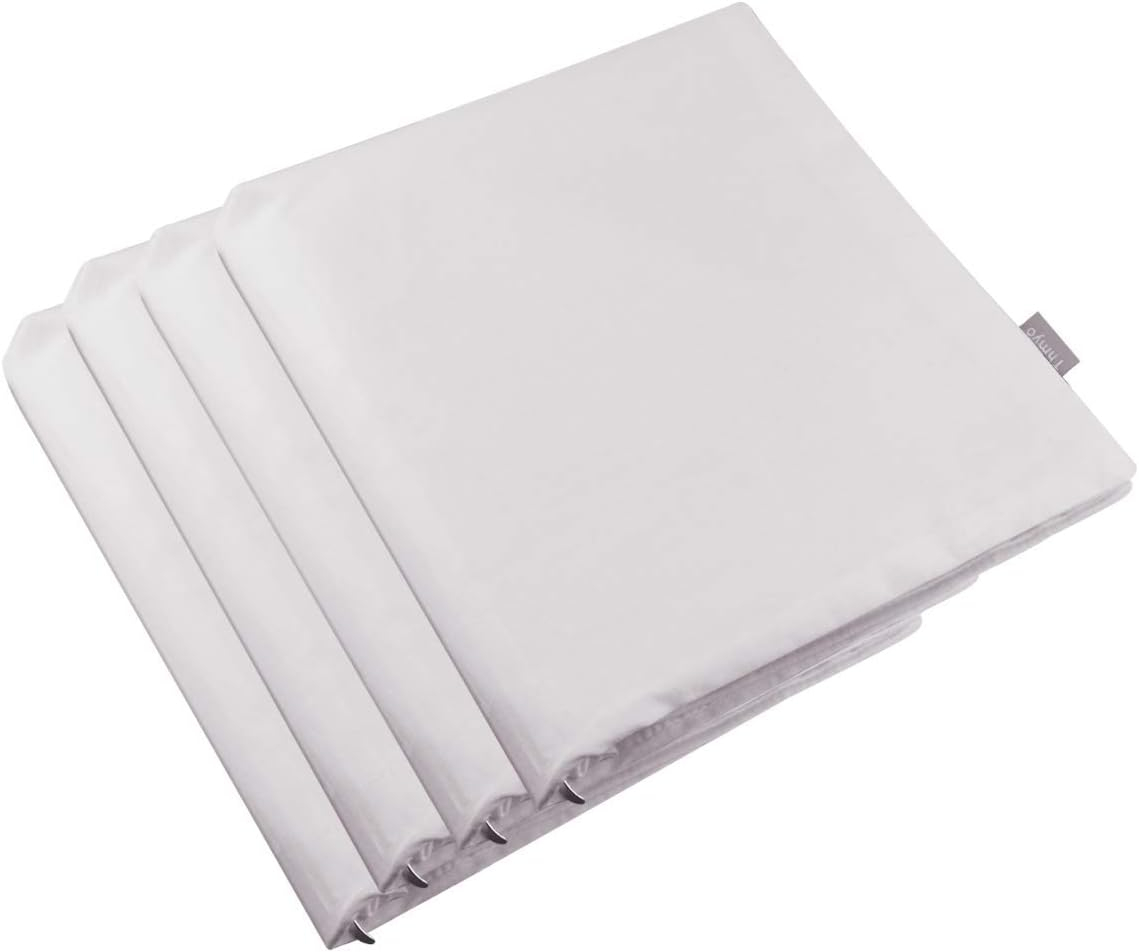 Thmyo 4-Pack 100% Cotton Comfortable Solid Decorative Throw Pillow Case, Square Cushion Cover Pillowcase Sublimation Blank Pillow Covers DIY Throw Pillowcase(18x18 inch/ 45x45cm,Light Silver Grey)