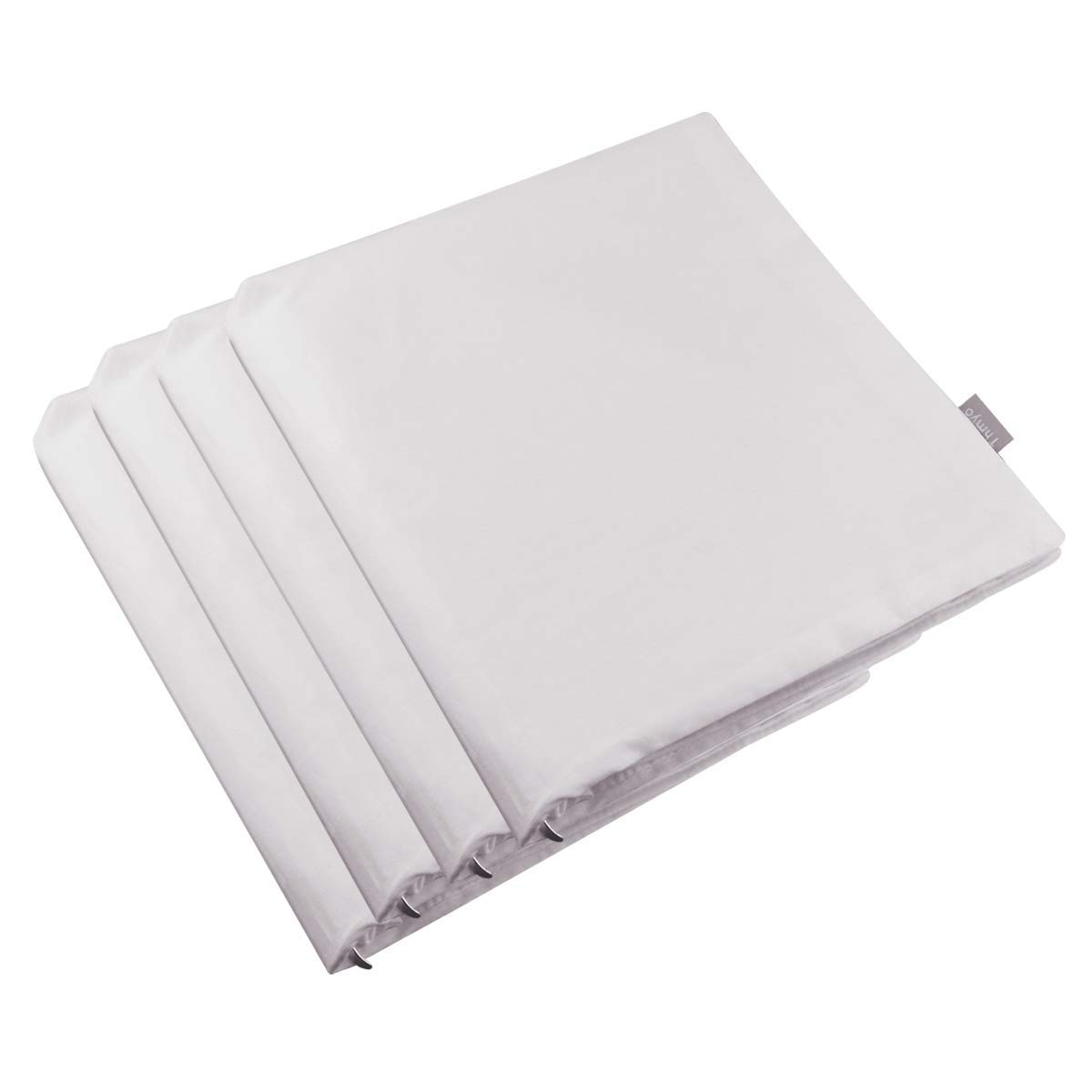 Thmyo 4-Pack 100% Cotton Comfortable Solid Decorative Throw Pillow Case, Square Cushion Cover Pillowcase Sublimation Blank Pillow Covers DIY Throw Pillowcase(18x18 inch/ 45x45cm,Light Silver Grey)