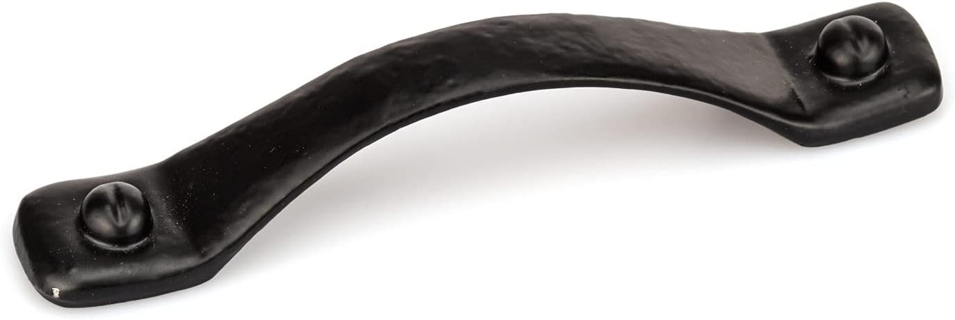 Richelieu Hardware BP9464128900 Sheffield Collection 5 1/16-inch (128 mm) Center-to-Center Matte Black Traditional Arched Pull Handle for Barn Doors, Cabinets, Drawers, and Furniture