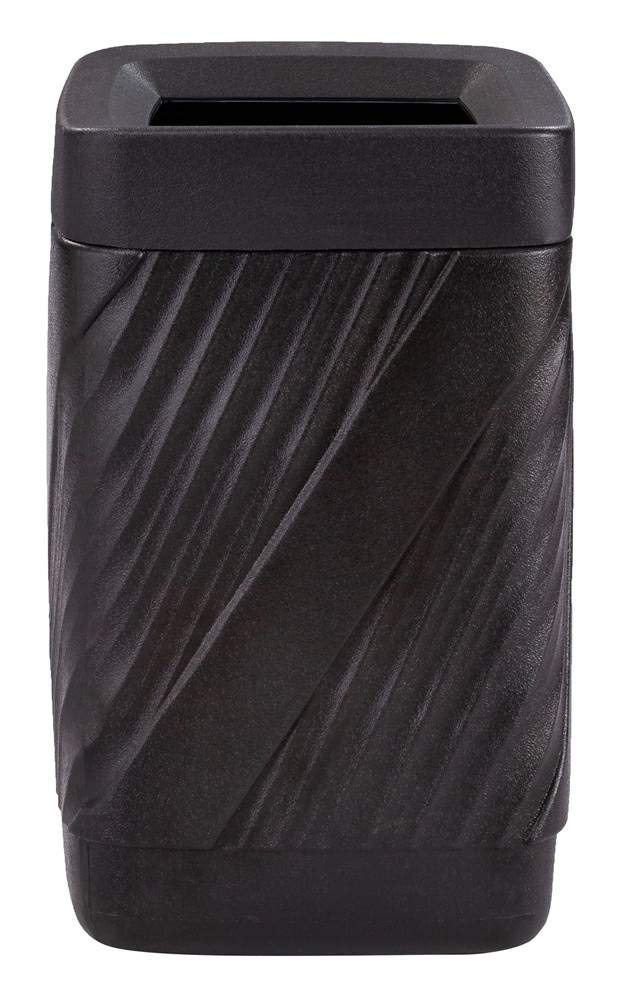 Safco Twist Waste Receptacle 32 gal Capacity - Removable Lid, Durable, UV Resistant, Fade Resistant - 30" Height x 18.9" Width x 18.9" Depth - High-density Polyethylene (HDPE) - Black