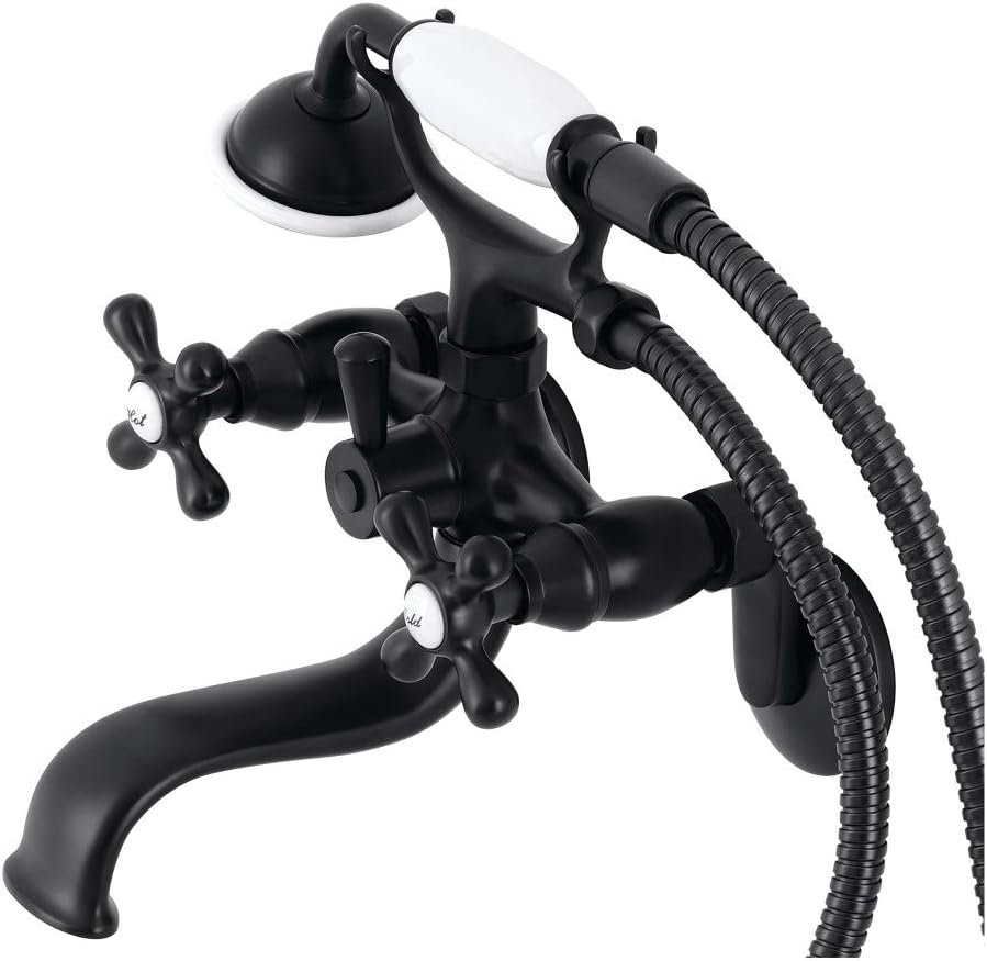 Kingston Brass Kingston Two-Handle Clawfoot Tub Faucet with Hand Shower