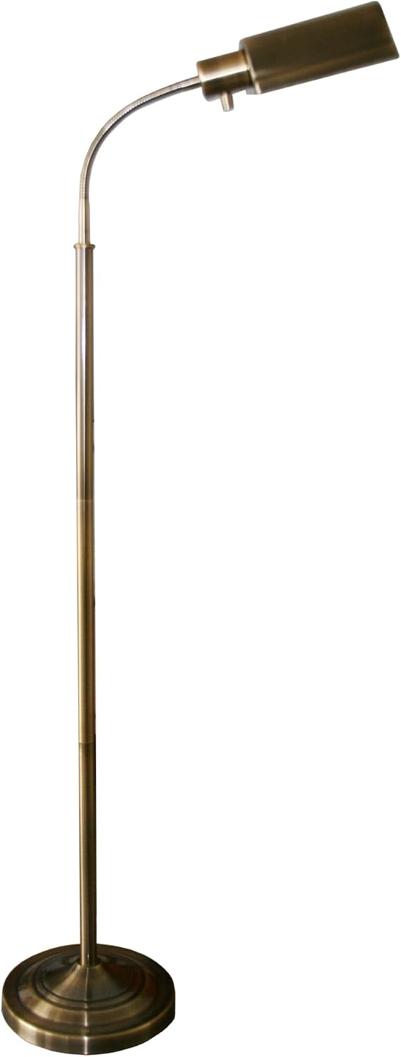 Daylight24 56” 1-Light Antique Brass Cordless Floor Lamp with Adjustable Gooseneck