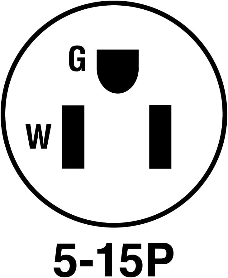 White Thermoplastic 15-Amp 125-Volt Two Pole Plug