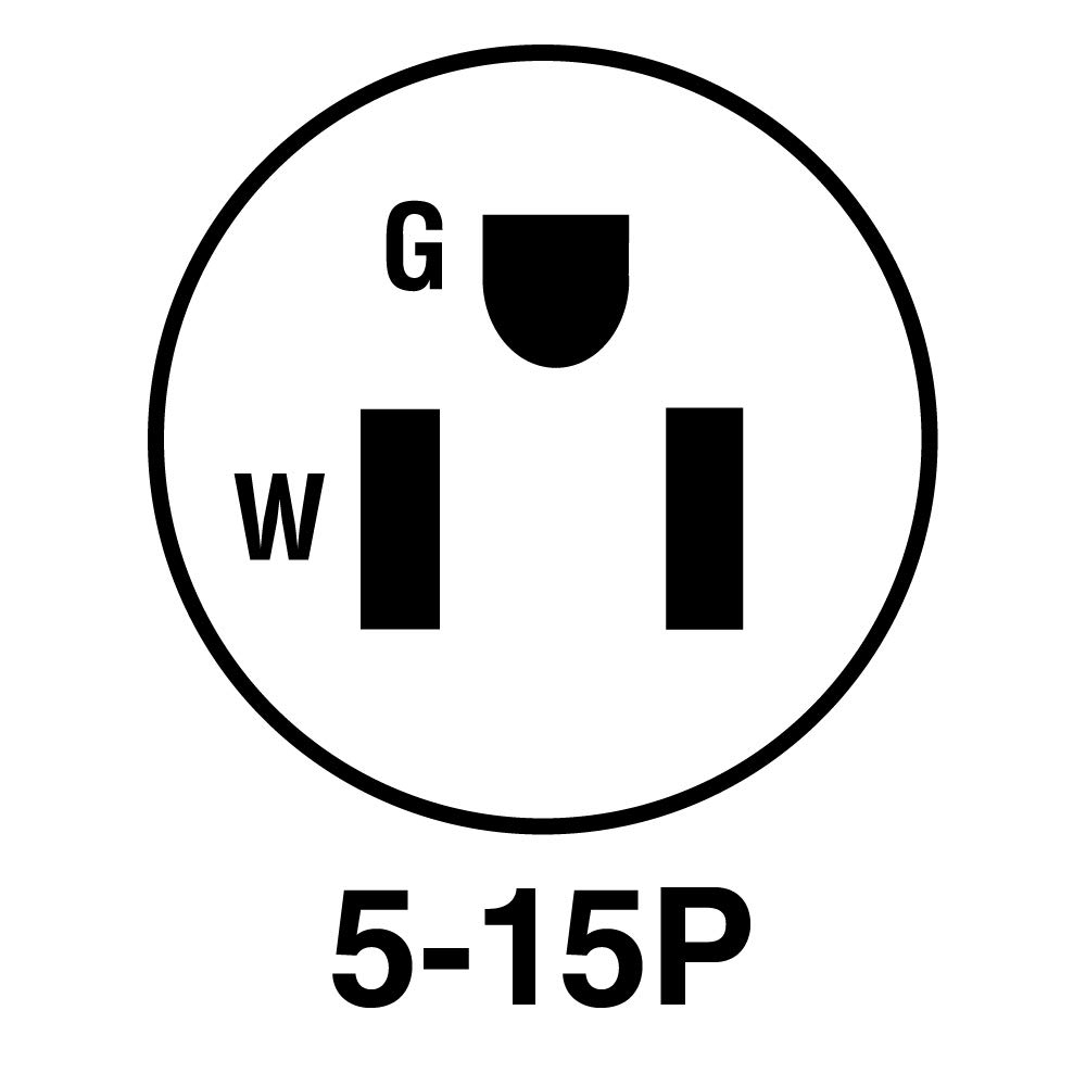 White Thermoplastic 15-Amp 125-Volt Two Pole Plug